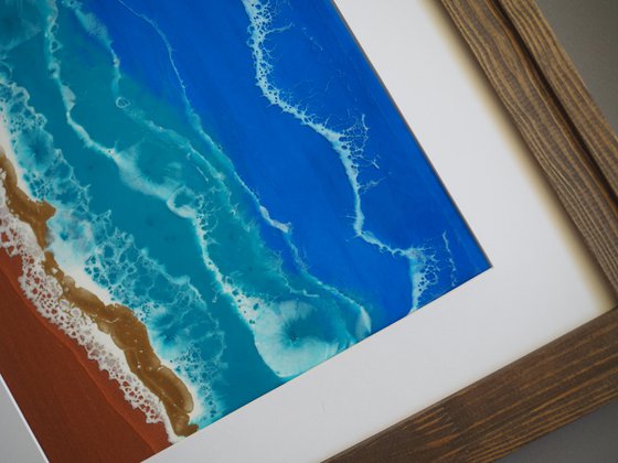 Tropical golden beach - original resin seascape