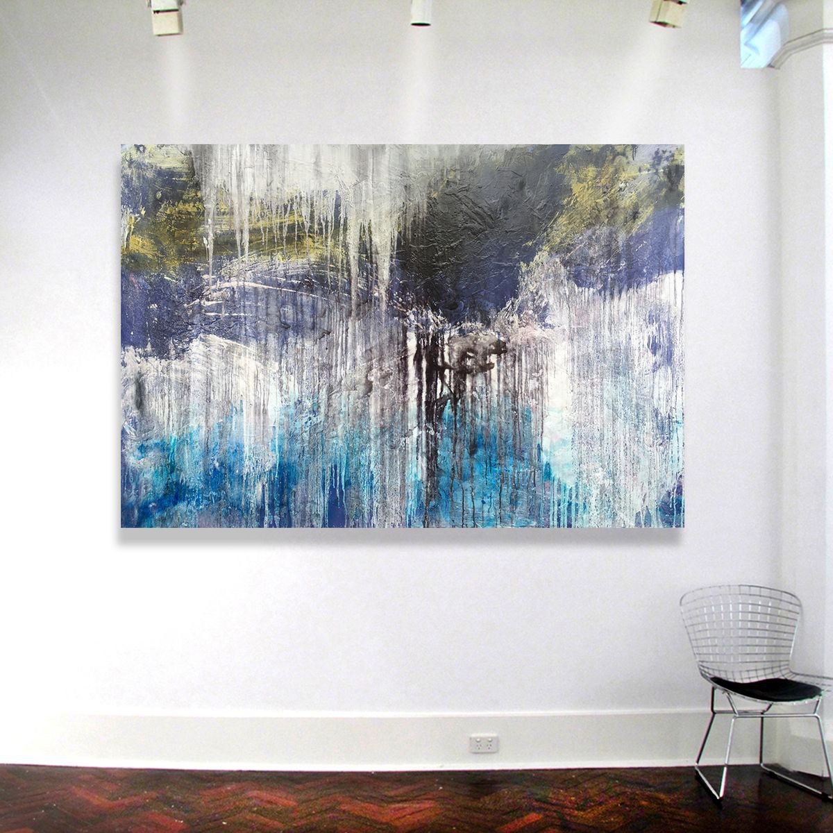 Abstract Acrylic Painting By Lynne Godina-Orme, 70 X 48", Never A Dull Moment, Original Artwork