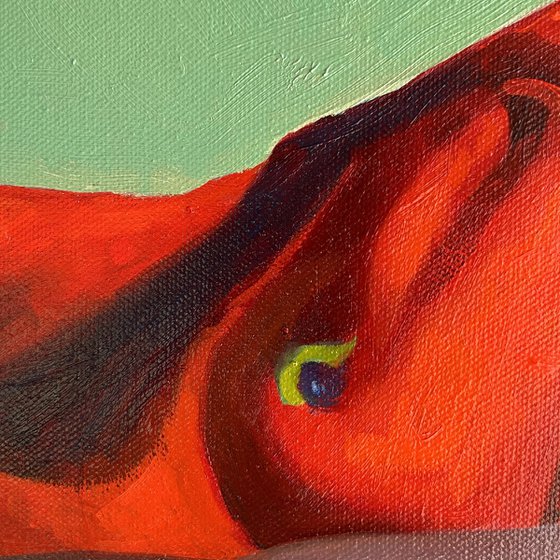 Original oil painting Female portrait Nude