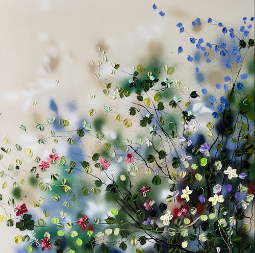 “A floral journey into presence" large art by Anastassia Skopp