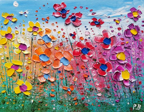 "Colourful Meadow Flowers in Love"