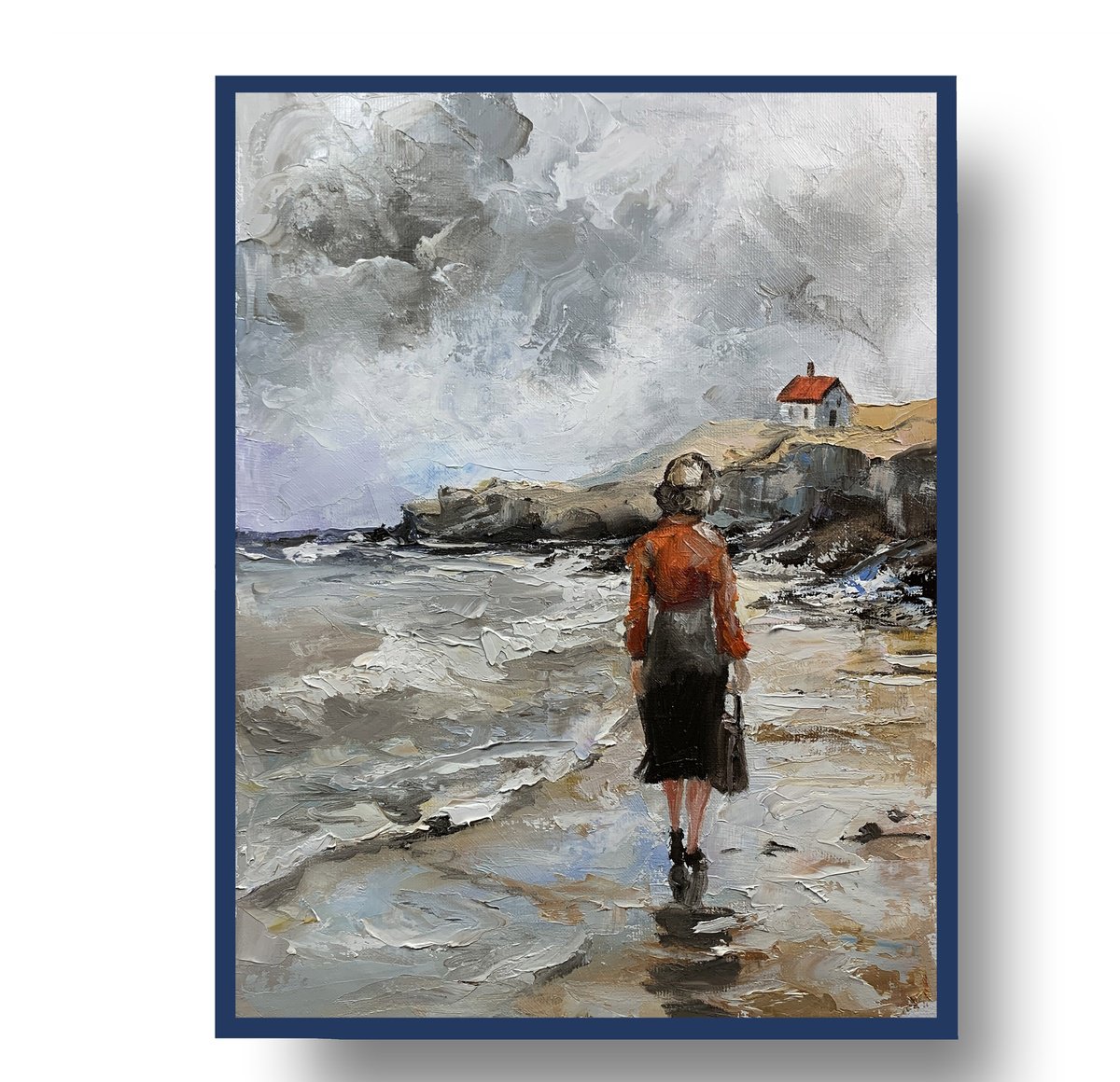 Expressive Landscape Oil Painting By Vita Schagen, 12 X 16", Getting Back Home., Original Artwork