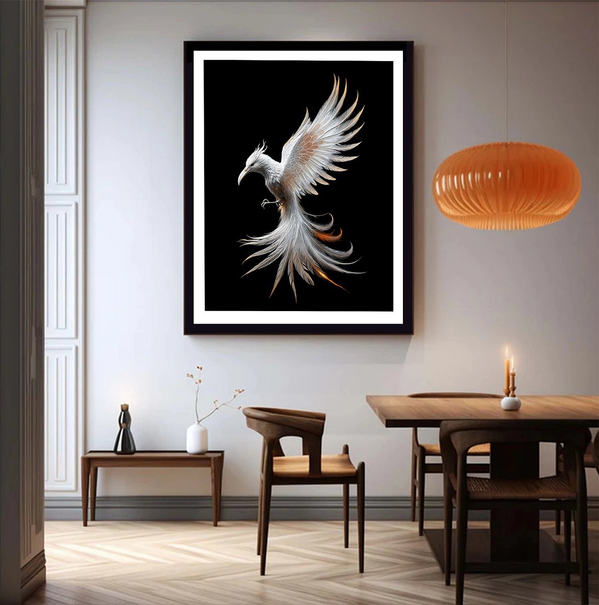 Photorealistic Animal Photograph By Michael Filonow, 26 X 32", Mythical Firebird, Original Artwork