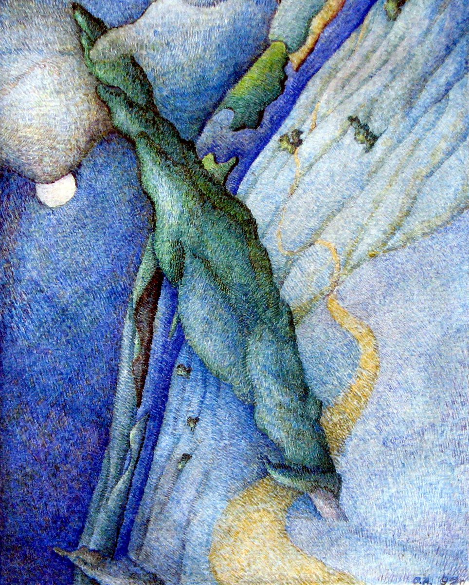 Impressionistic Abstract Watercolour By Anatolii Varvarov, 6 X 7, Poplar Heart, Original Artwork