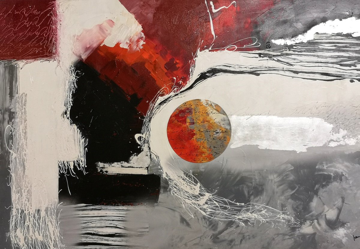 Abstract Acrylic Painting By Ivana Urso, 47 X 31, Dynamic Balance, Original Artwork