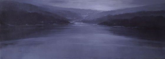 Icy landscape. Large painting.