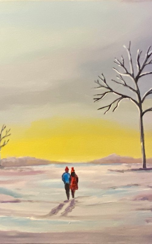 Walk In The Winter Sunset by Aisha Haider