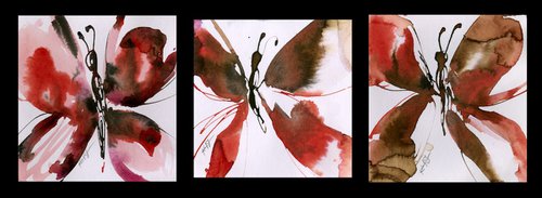 Butterfly Joy 2020 Collection 3 - 3 Paintings by Kathy Morton Stanion by Kathy Morton Stanion
