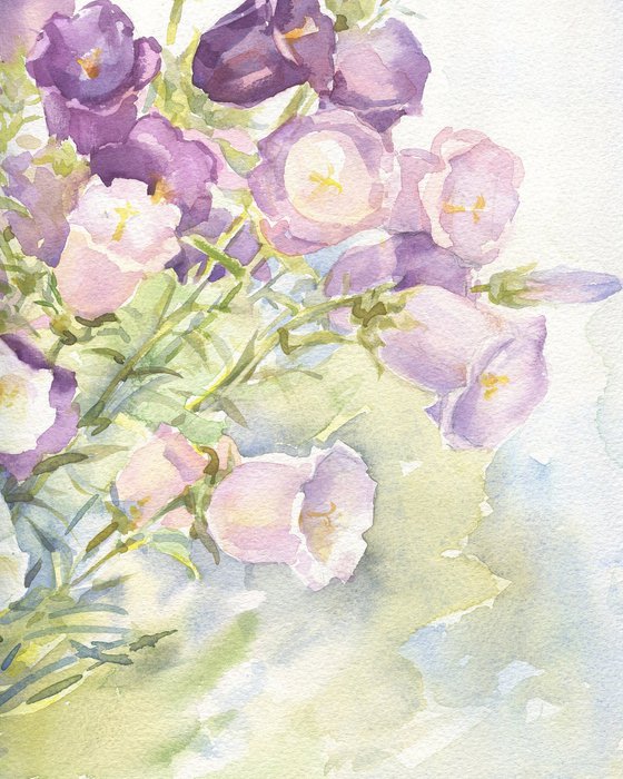 Bells bouquet / ORIGINAL watercolor 22x15in (56x38cm)