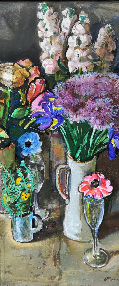 Still life with flowers by Pavlo Makedonskyi