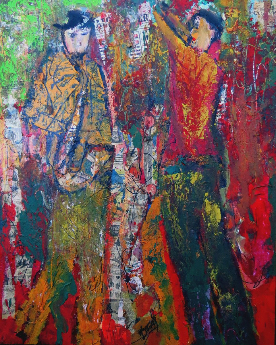 Portrait Painting By Jacques Donneaud, 29 X 36, Jazz Musicians Graffitis, Original Artwork