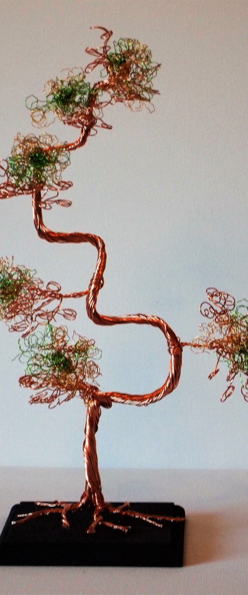 Copper & Green Bonsai Tree by Steph Morgan