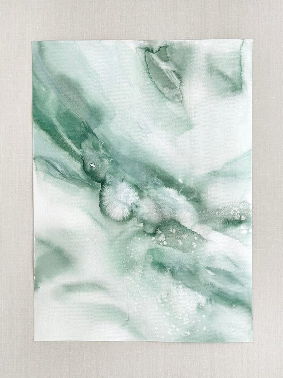 Abstract waves in green colors