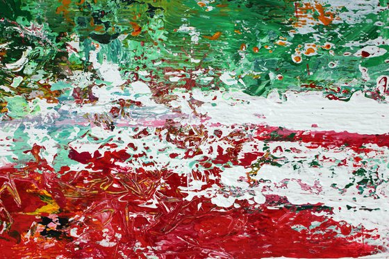 Extra large 200x140 abstract painting  " Red line "