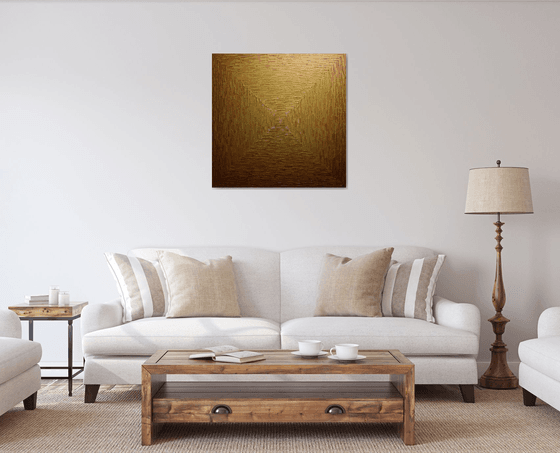 Large square pearly gold gradient