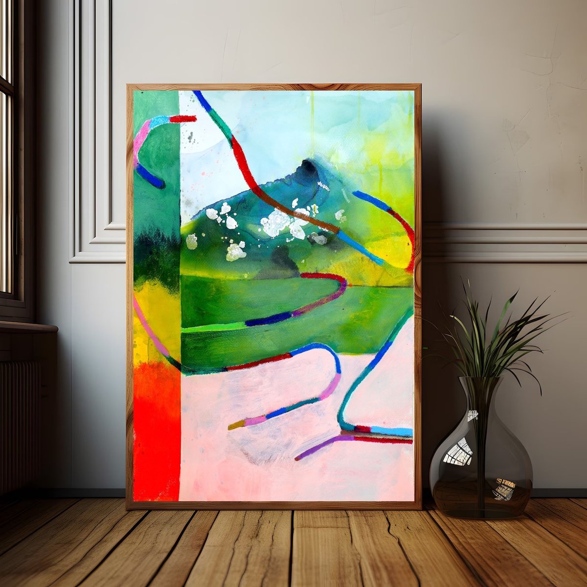 Organic Abstract Painting By Poovi Art, 18 X 24", Even The Light Feels Heavy, Original Artwork