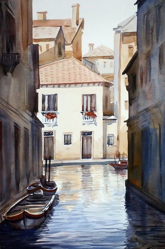 Venice Canals at Morning - Watercolor Painting