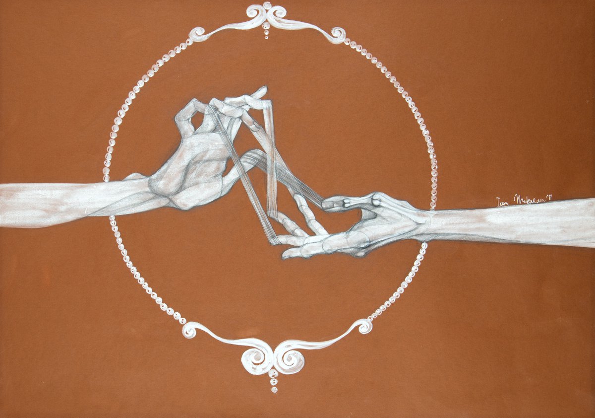 Surrealistic Portrait Painting By Inga Makarova, 33 X 24, Wedding, Original Artwork