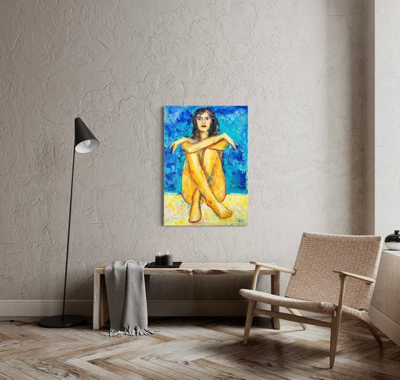 Girl on the beach-(100x70cm)