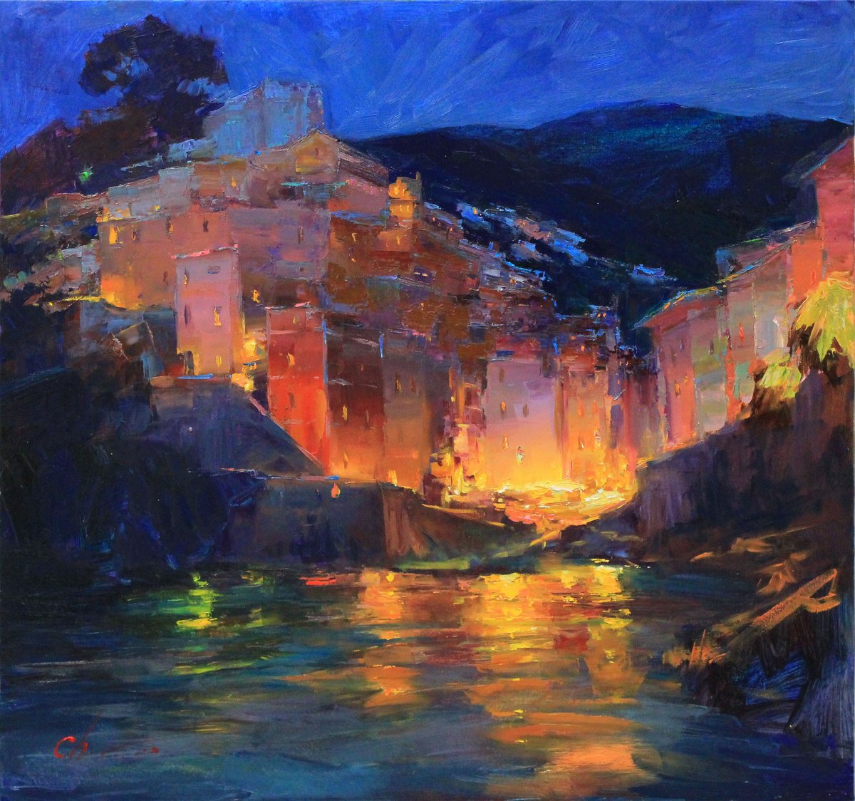 Italian coast in Riomaggiore by Sergei Chernyakovsky