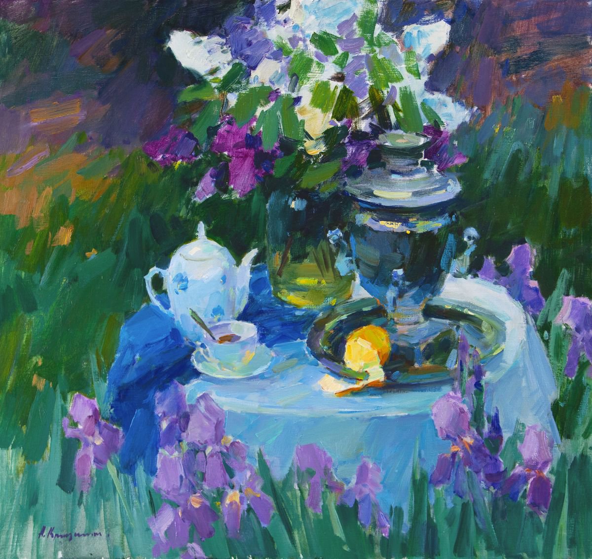 Evening In The Spring Garden By Aleksandr Kryushyn, 30 X 28, Artwork For Sale On Artfinder