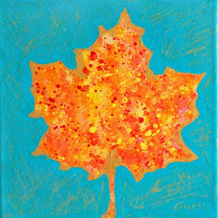 Maple Leaf Gold Turquoise Sky By Gwen Duda Artfinder