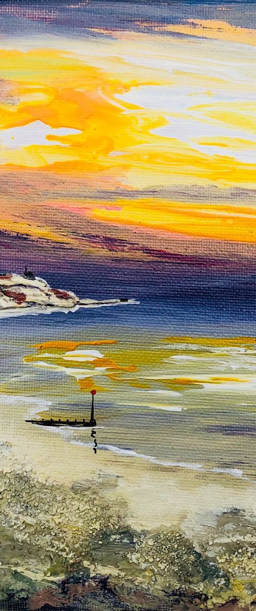 Purple sky over Hengistbury Head by Marja Brown