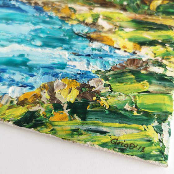 Impasto abstract seascape painting "Sea"