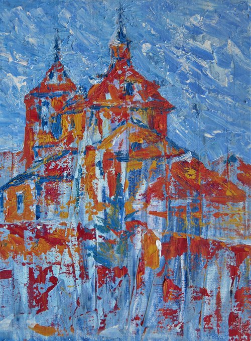 Art painting of the Convento Carmelitas Descalzos in Alba de Tormes by Denis Kuvayev