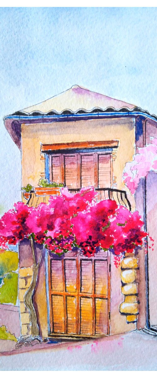 Bougainvillea and lavender by Liubov Samoilova