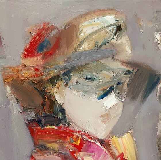 Miss X 40x50cm ,oil/canvas, abstract portrait