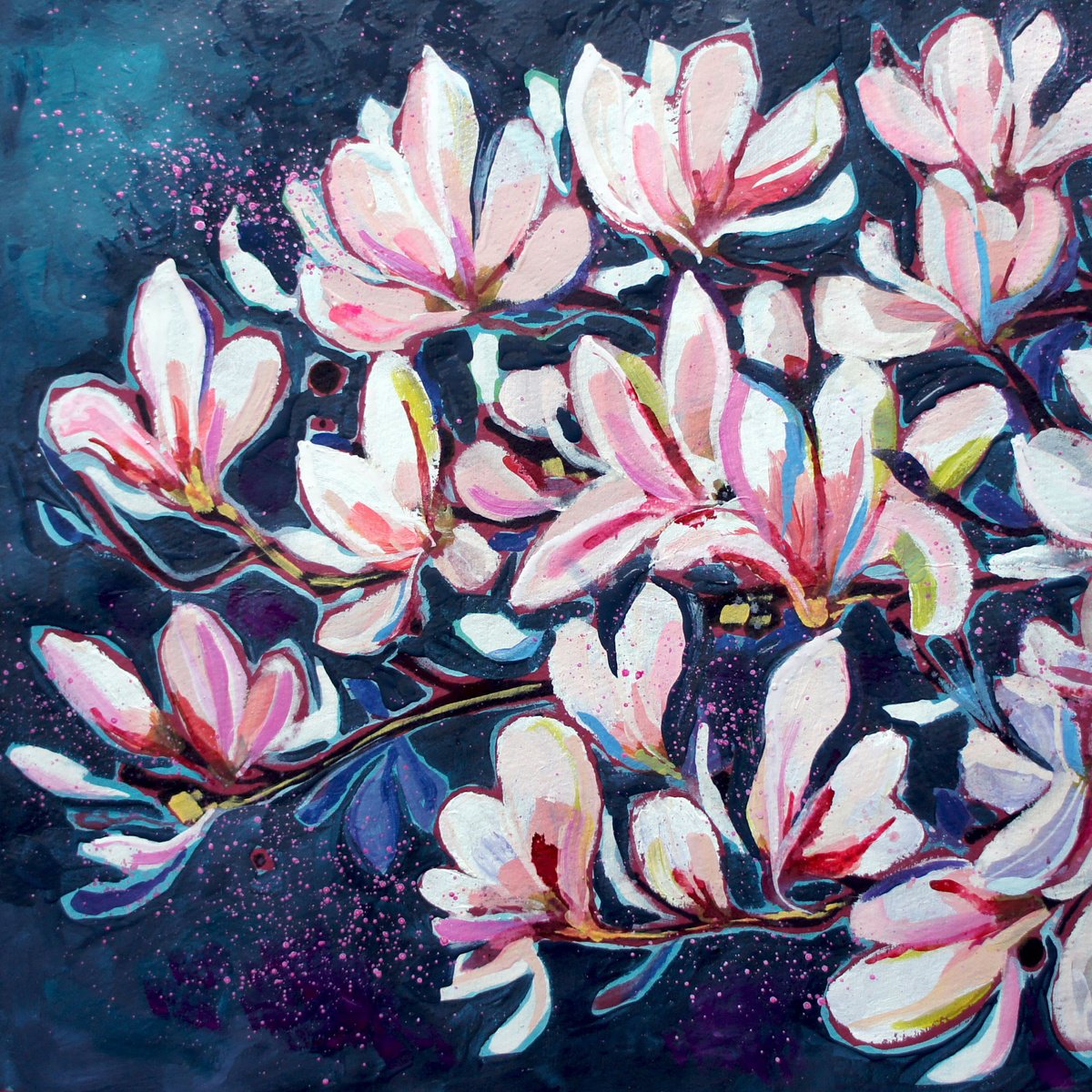 Magnolia Blossom By Julia Rigby, 18 X 18, Artwork For Sale On Artfinder