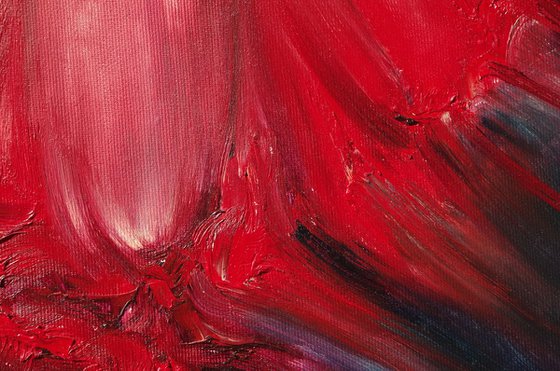 Encounter - 120x40 cm, LARGE XL, Original abstract painting, oil on canvas