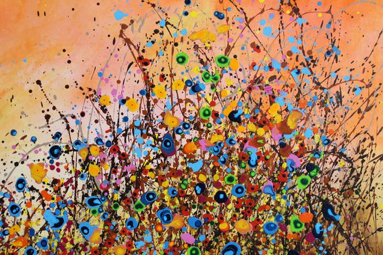 Dream Land #3 - Super sized original abstract floral landscape