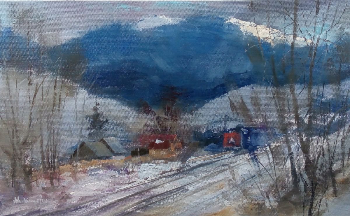 Winter village by Mykola  Kocherzhuk