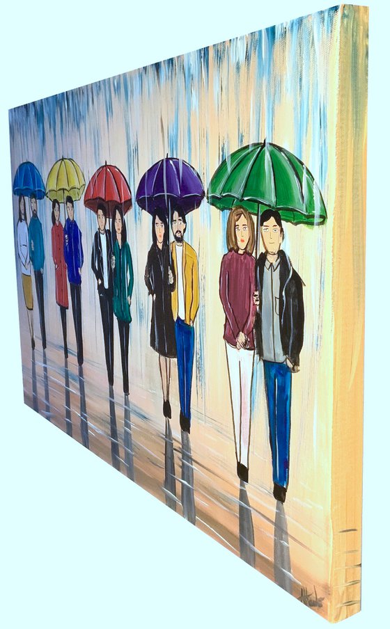 Colourful Rainy Umbrellas