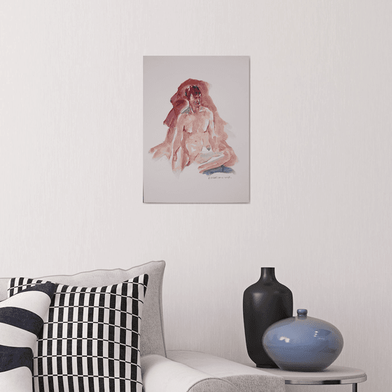 Seated male nude