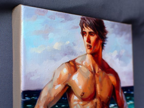 NAKED MAN BY THE SEA