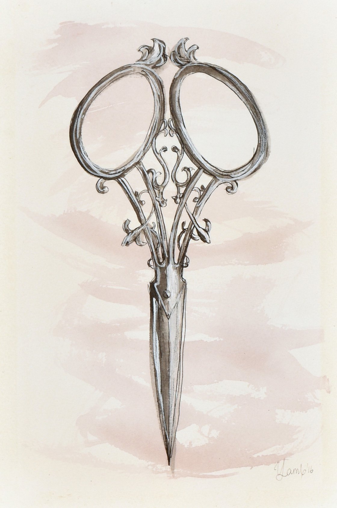19th Century Victorian Antique Scissors Small Size Sewing Scissors