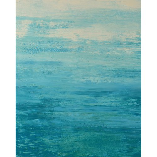 Flowing Blues - Modern Abstract Seascape by Suzanne Vaughan