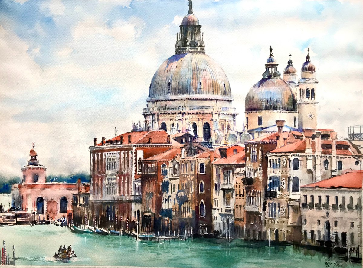 Grand Canal Venice 30 x 22 inch by Monika Jones