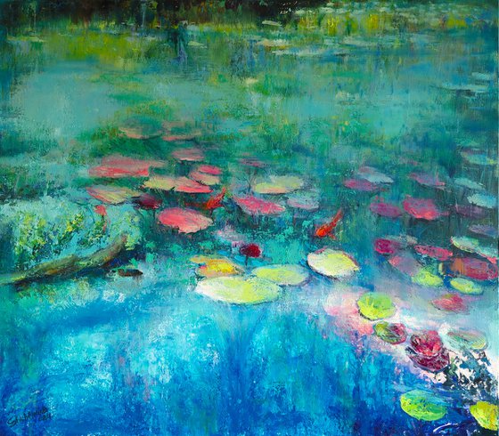 Water lilies Japanese garden