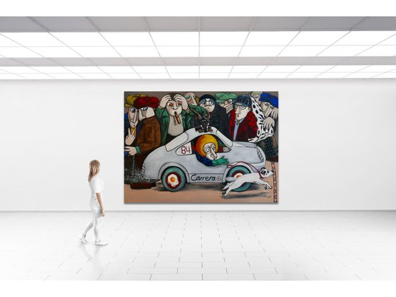 Dog racing car