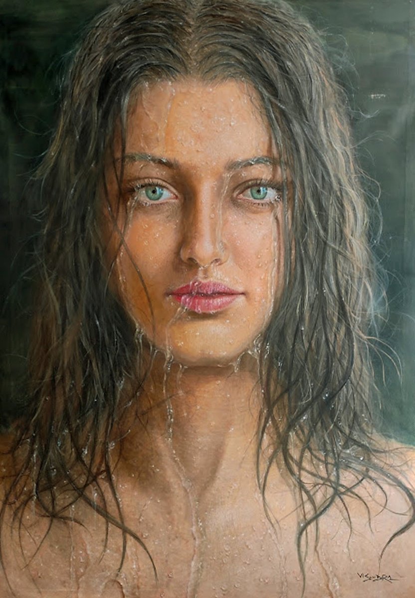 Green Eyes 55x81 in by Vishalandra Dakur