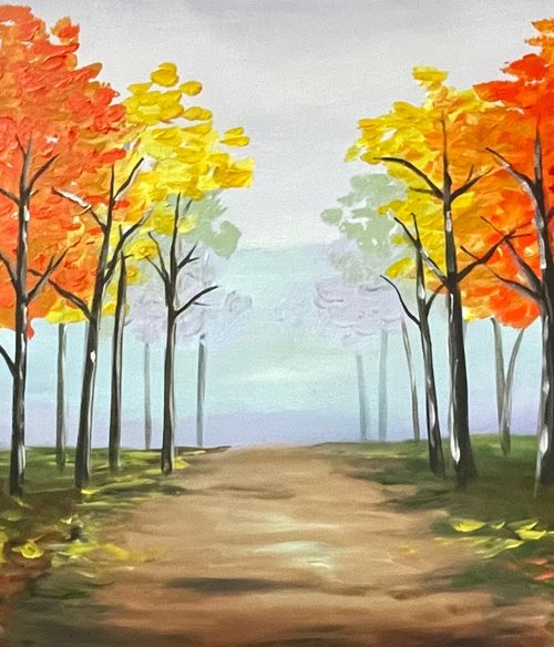 Path Of Rainbow Trees by Aisha Haider