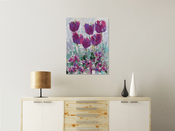 Tulips and Scabious