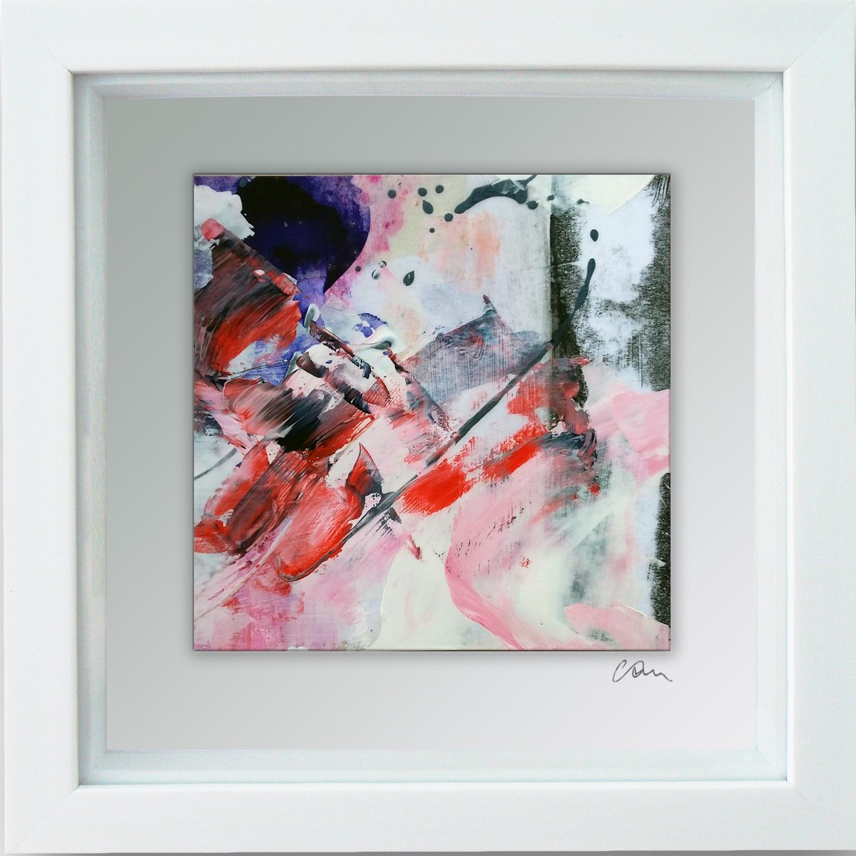 Framed ready to hang original abstract - colours #10 by Carolynne Coulson