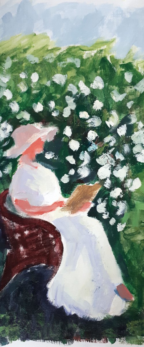 In Garden... Sketch /  ORIGINAL OIL PAINTING by Salana Art / Svetlana Samovarova