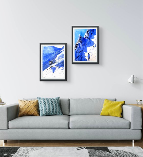 Skiers in the Alps mountians