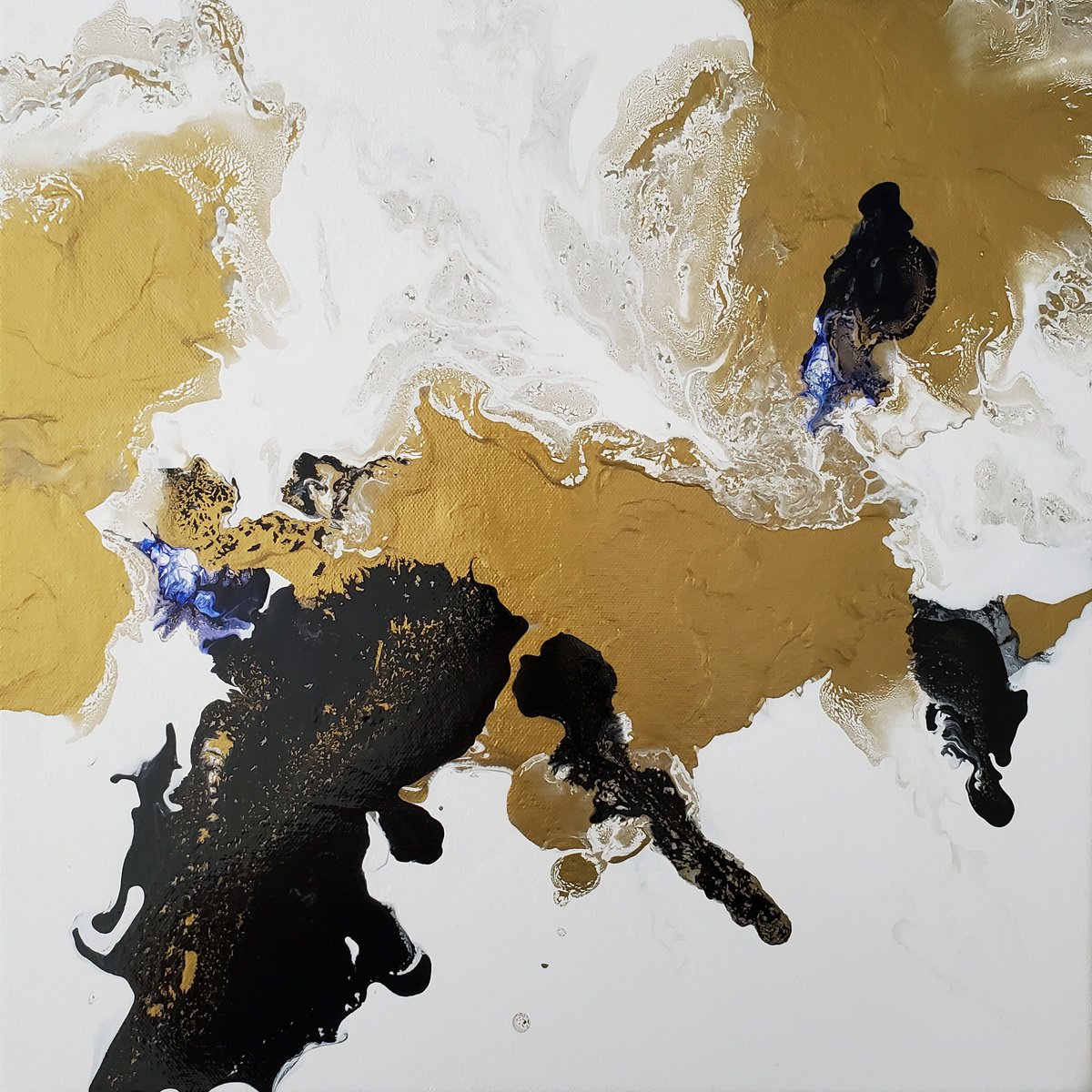 Abstract Acrylic Painting By Joyce Fournier, 16 X 16", Exploration, Original Artwork